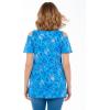 Woman Within Plus Size Short-Sleeve Cold-Shoulder Tee(Azure Twilight Garden)