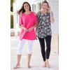 Woman Within Plus Size Short-Sleeve Cold-Shoulder Tee(Banana Petal Ombre)