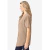 Woman Within Plus Size Short-Sleeve Crinkle Shirt(New Khaki)