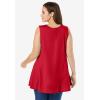 Woman Within Plus Size Sleeveless Fit-And-Flare Tunic Top(Classic Red)