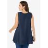 Woman Within Plus Size Sleeveless Fit-And-Flare Tunic Top(Navy)