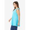 Woman Within Plus Size Sleeveless Fit-And-Flare Tunic Top(Paradise Blue)