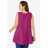 Woman Within Plus Size Sleeveless Fit-And-Flare Tunic Top(Raspberry)