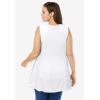 Woman Within Plus Size Sleeveless Fit-And-Flare Tunic Top(White)