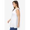 Woman Within Plus Size Sleeveless Fit-And-Flare Tunic Top(White)