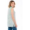 Woman Within Plus Size Sleeveless Polo Tunic(Seafoam Petal Bloom)