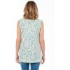 Woman Within Plus Size Sleeveless Polo Tunic(Seafoam Petal Bloom)