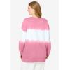 Woman Within Plus Size Tie-Dyed Knit Sweatshirt Tunic(Delicate Pink Ikat Tie Dye)