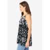 Woman Within Plus Size Tiered Tank(Black Rose Floral)