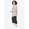 Woman Within Plus Size Two-Piece V-Neck Tunic & Capri Set(Heather Grey Americana Heart)