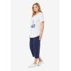Woman Within Plus Size Two-Piece V-Neck Tunic & Capri Set(Navy Seaside)