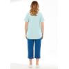 Woman Within Plus Size Two-Piece V-Neck Tunic & Capri Set(Seamist Seaside Stamp)
