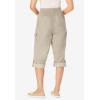 Woman Within Women’s Convertible Length Cargo Capri/Bermuda Pants(Natural Khaki)
