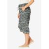 Woman Within Women’s Convertible Length Cargo Capri/Bermuda Pants(Olive Green Camouflage)