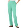 Woman Within Plus Size 7-Day Knit Straight Leg Pant Stretch Elastic Waist (Petite & Tall Available)(Pale Seafoam)