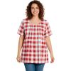 Woman Within Plus Size A-Line Knit Tunic(Classic Red Buffalo Plaid)