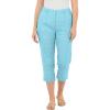 Woman Within Plus Size Adjustable Waist Chino Capri(Seamist Blue Dot)
