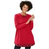 Woman Within Plus Size Layered Look Sweatshirt(Classic Red Plaid)