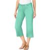 Woman Within Plus Size Petite Stretch Denim Five-Pocket Capri Jeans(Pale Seafoam)