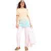 Woman Within Plus Size Short-Sleeve Cold-Shoulder Tee(Banana Petal Ombre)