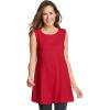 Woman Within Plus Size Sleeveless Fit-And-Flare Tunic Top(Classic Red)