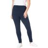 Woman Within Plus Size Tall Stretch-Cotton Knit Pull-On Leggings – 4X, Navy