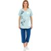 Woman Within Plus Size Two-Piece V-Neck Tunic & Capri Set(Seamist Seaside Stamp)
