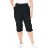 Woman Within Women’s Convertible Length Cargo Capri/Bermuda Pants(Black)