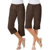 Woman Within Women’s Convertible Length Cargo Capri/Bermuda Pants(Chocolate)