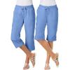 Woman Within Women’s Convertible Length Cargo Capri/Bermuda Pants(French Blue)