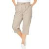 Woman Within Women’s Convertible Length Cargo Capri/Bermuda Pants(Natural Khaki)