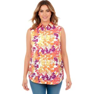Woman Within Plus Size Perfect Sleeveless Shirt(Sunshine Pop Floral)
