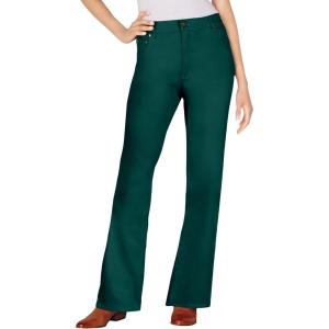 Woman Within Plus Size Tall Stretch Denim Five-Pocket Bootcut Jeans(Emerald Green)