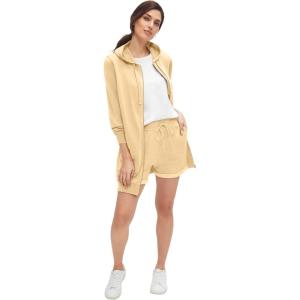 ellos Plus Size French Terry Drawstring Shorts(Dusty Maize)