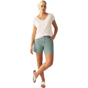 ellos Plus Size Stretch 5-Pocket Shorts(Grey Spruce)