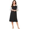 Dreams & Co. Plus Size Avenue Body Baseball Sleepshirt(Black)