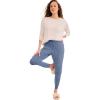 ellos Plus Size Cotton Spandex Jogger Pull On Pants(Pale Indigo)