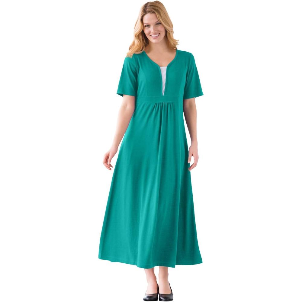 imageWoman Within Plus Size Layered Knit Empire DressWaterfall