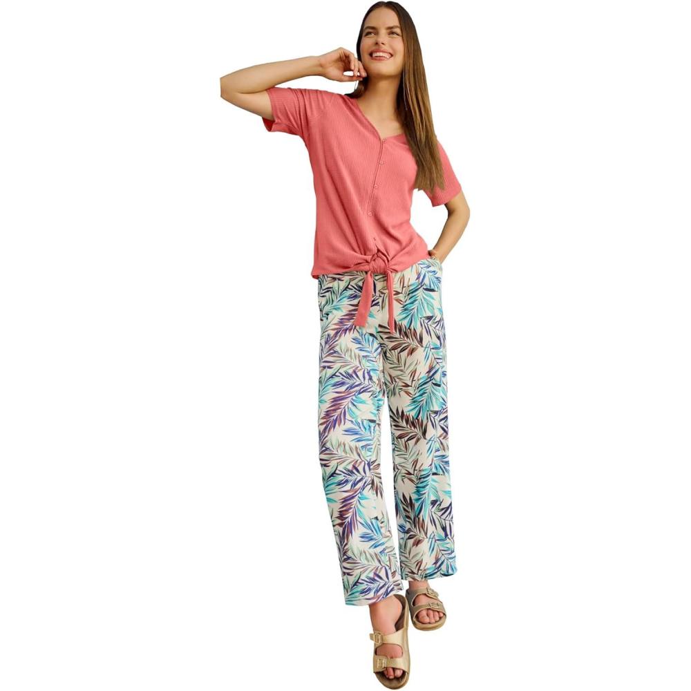 imageWoman Within Plus Size Textured TieFront Tee  1X Sweet Coral