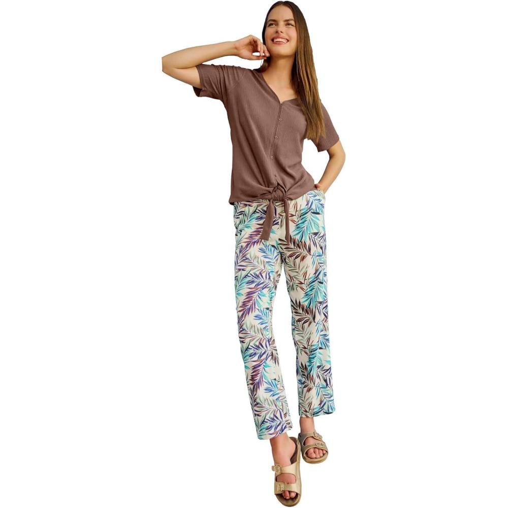 imageWoman Within Plus Size Textured TieFront Tee  M Mocha Nude