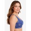 Comfort Choice Women’s Plus Size Cotton Front-Close Wireless Bra(Ultra Blue Stars)