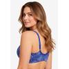 Comfort Choice Women’s Plus Size Cotton Front-Close Wireless Bra(Ultra Blue Stars)