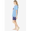 Dreams & Co. Plus Size Knit Pj Short Set(Sky Blue Popsicle)