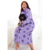 Dreams & Co. Plus Size Plush Wrap Robe(Pale Ocean Animal)