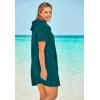 Swimsuits For All Swim 365 Women’s Plus Size Hooded Terry Swim Cover Up(Mediterranean)
