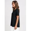 Woman Within Plus Size Lattice Neck Tee – 2X, Black