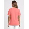 Woman Within Plus Size Lattice Neck Tee – 4X, Sweet Coral