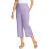 Woman Within Plus Size Linen Capri (Petite Available)(Pale Lilac)