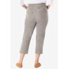 Woman Within Plus Size Pull-On Flex Elastic-Waist Stretch Denim Capri Jeans(Grey Denim)