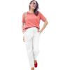 Woman Within Plus Size Lattice Neck Tee – M, Sweet Coral
